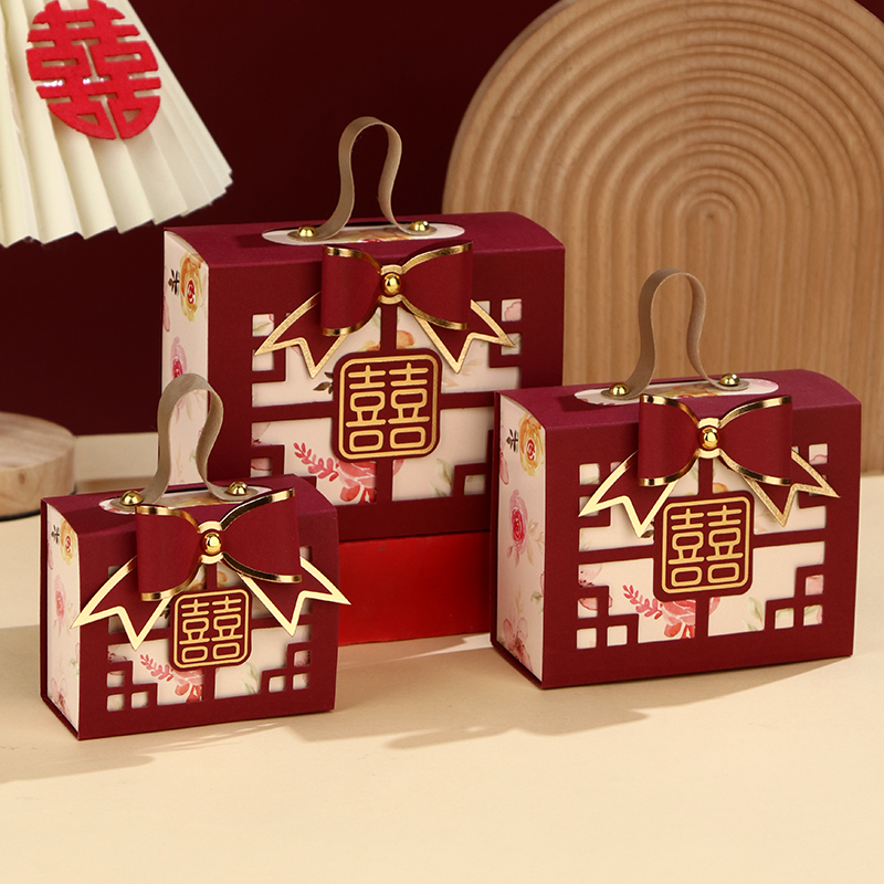 Caja de dulces de boda atmósfera caja de regalo de dulces portátiles caja de embalaje de boda caja vacía caja de cartón bolsa de dulces de boda