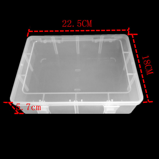 12-rejilla de cuentas caja de piezas de plástico transparente compartimiento de plástico caja de almacenamiento equipo de pesca caja de tornillo caja de clasificación rectangular