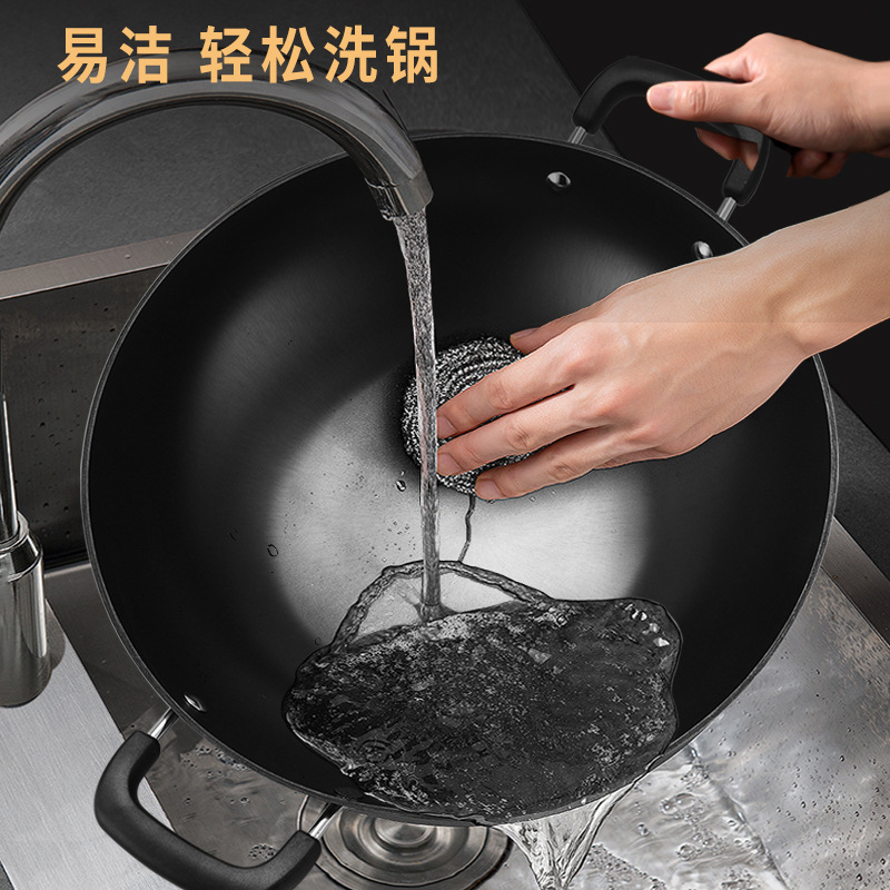 Rey olla de hierro sin recubrimiento olla de hierro fundido 40cm doble oído olla grande hierro estufa de gas Cocina de Inducción Universal