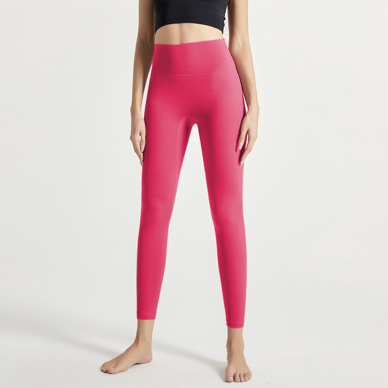 Nuevo cross-border fitness nube sensación ultra suave caderas de cintura alta mujer elástica desnuda sensación deportiva de correr ropa de yoga pantalones al por mayor