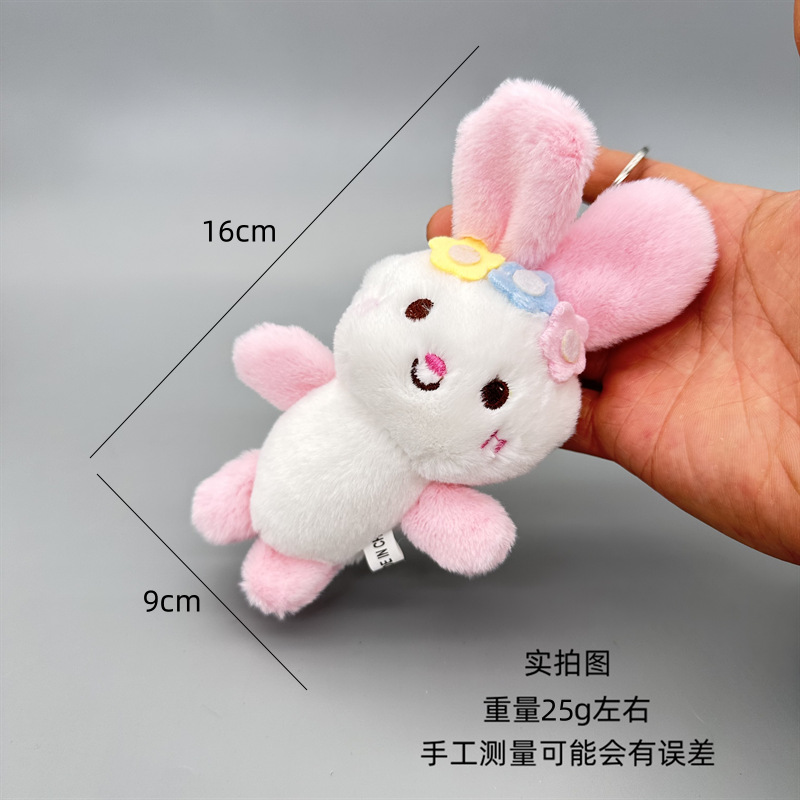 Muñecas de peluche de color contrastante conejo adorable oso muñeca colgante bolsa de ropa accesorios regalos al por mayor