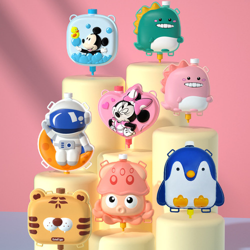 Children's backpack water gun toy children's summer beach play cute supply wholesale boys and girls pull-out water gun