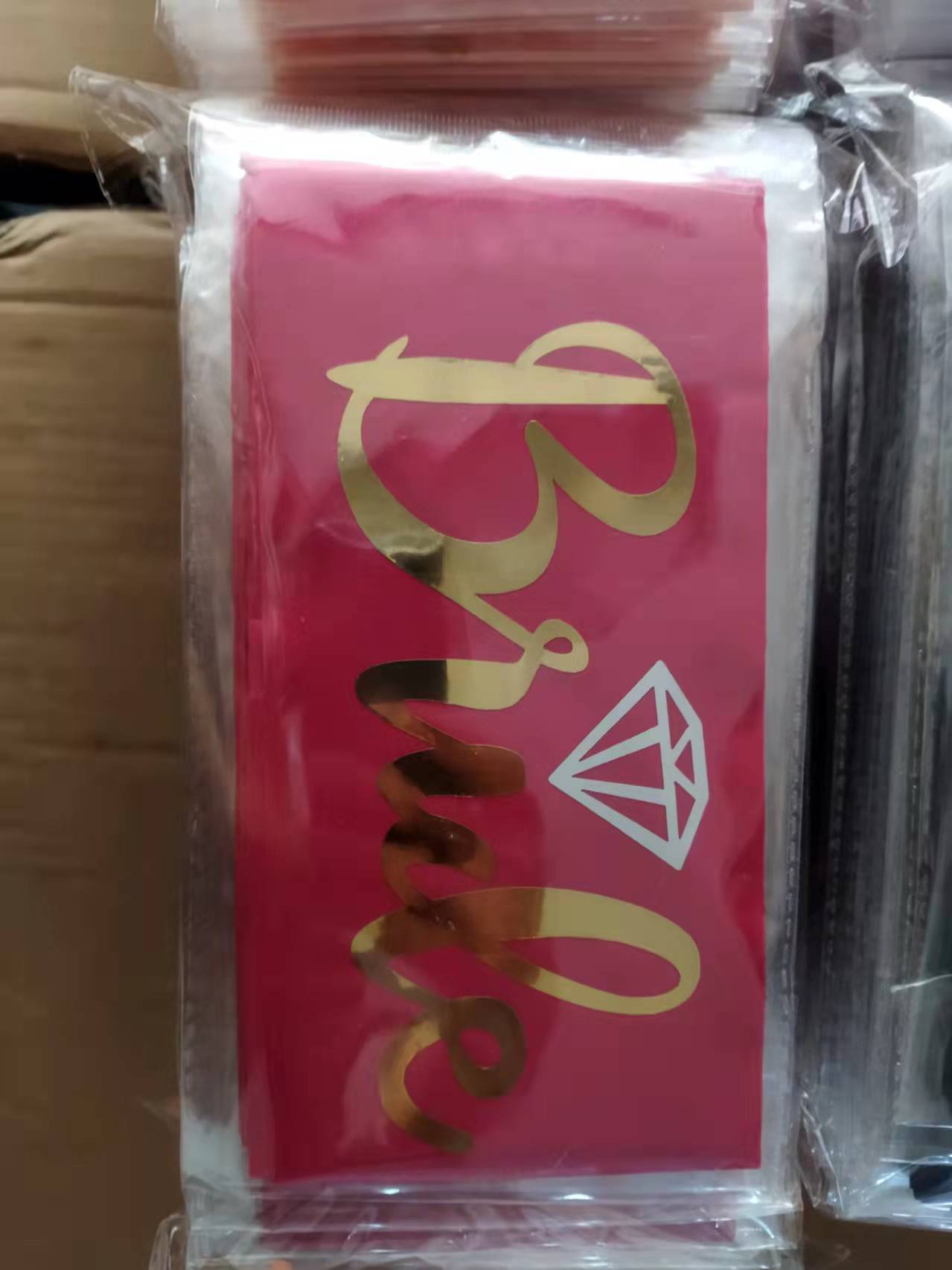 Fábrica de suministro de stock soltero fiesta novia para ser la correa de hombro de la novia estampado correa de dama de honor negro