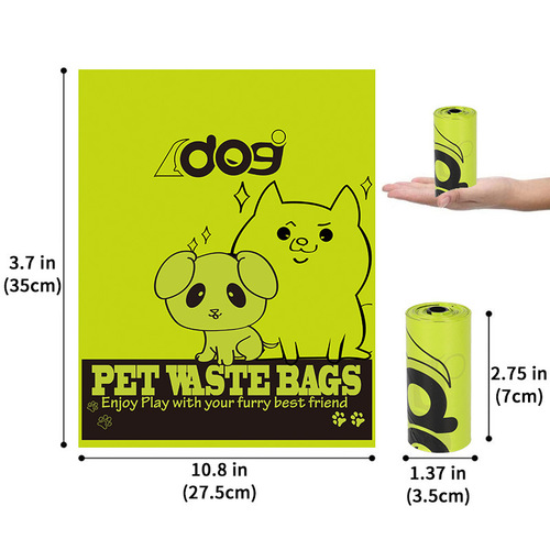 New large size 27.5*35cm pet garbage bag cute pet portable outdoor poop bag