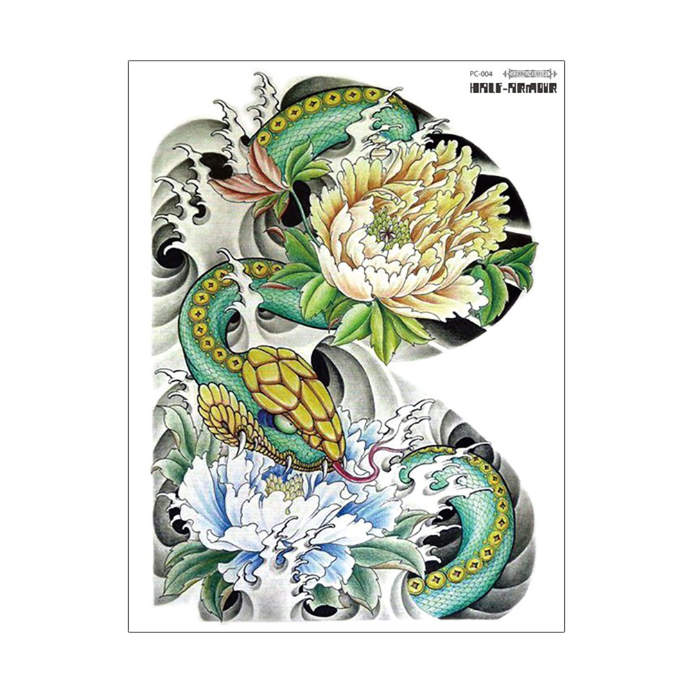 Ruika dragón tatuaje pegatinas impermeable hombres y mujeres sobre el hombro dragón pecho fresco de larga duración tatuaje pegatinas tatuaje