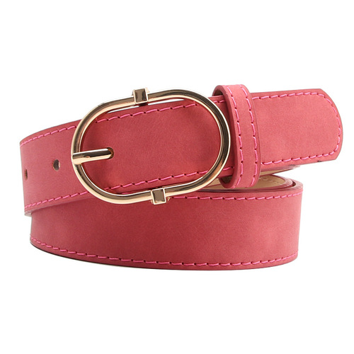 New style women's belt with Japanese buckle, fashionable matte high-end PU belt for girls' dresses and clothing with decorative belt