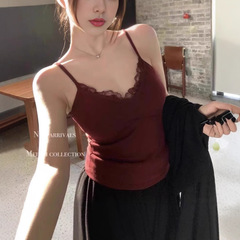新しいvネックの毛磨きストラップは、女性の美ストラップの胸パッドのファッション秋冬ベストレースをつなぎます