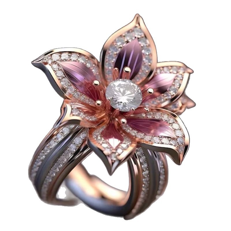 Flower Ring Female Special-interest Design Cold Style Light Luxury Bracelet