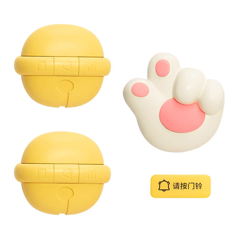 Cat Claw ワイヤレス ドアベル、パンチなし、配線なし、ホーム クリエイティブ、かわいい、遠距離エントリー リマインダー、高齢者向け通話装置|undefined