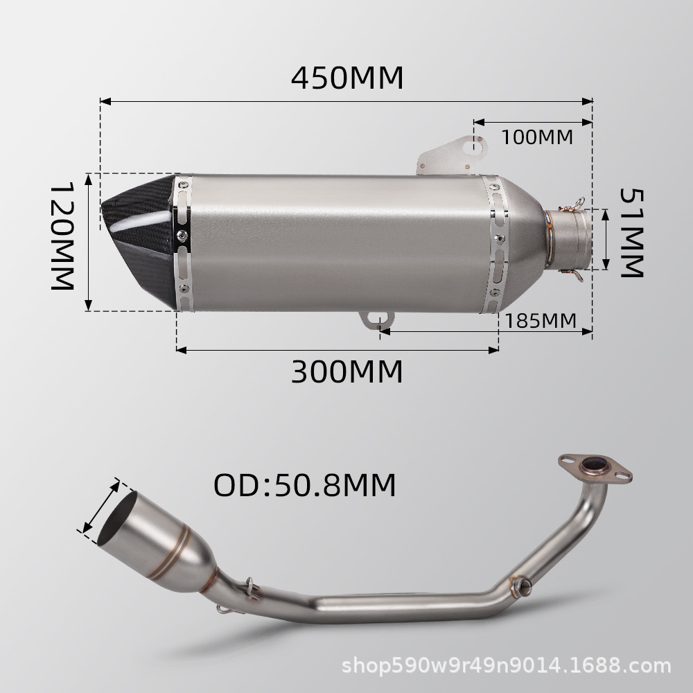 Suitable for Motorcycle Pcx150 Pxc160 Modified Exhaust Pipe Full Section Exhaust Suit 21-23 Years Straight up