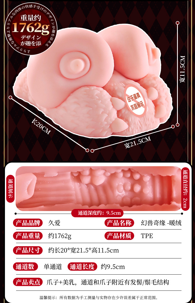 Jiuai Men’s Half-Body Realistic Doll Toy with Shaped Buttocks, TPE Manual Masturbator — detail image 11