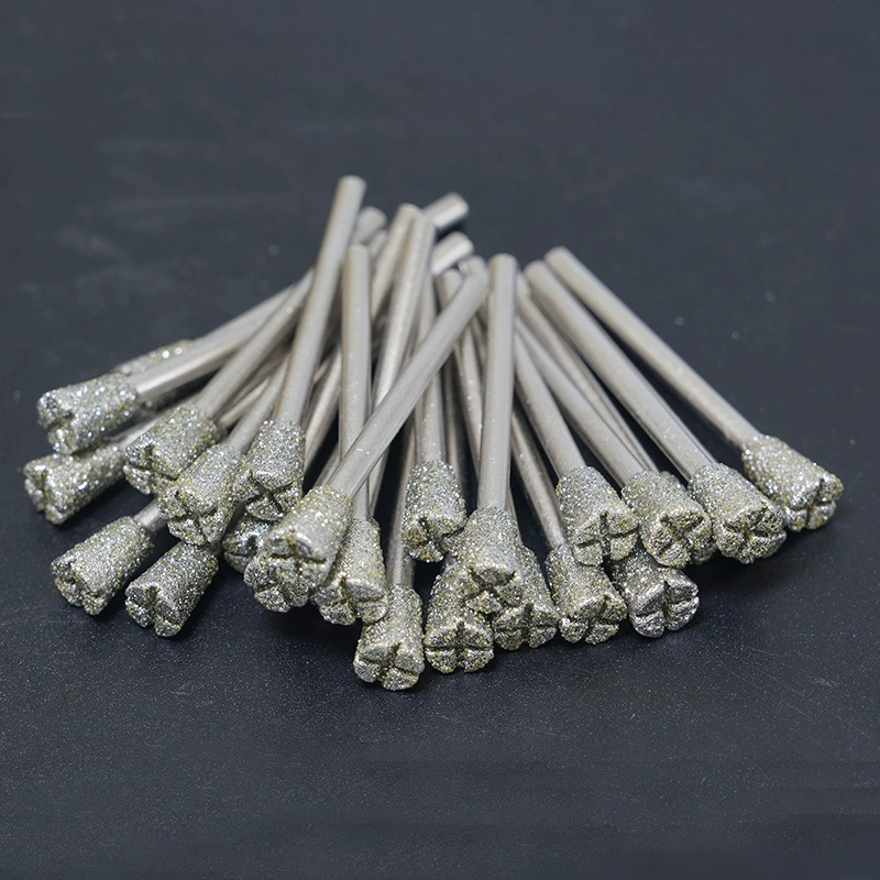 Крестообразная C7 инвертированная трапециевидная алмазная шлифовальная головка для резьбы по нефриту, шлифовальная игла, инструмент для электрической шлифовки агата, пилинг, резьба по нефриту