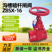 沟槽暗杆闸阀Z85X-16耐用型铸铁消防闸阀软密封卡箍沟槽暗杆闸阀