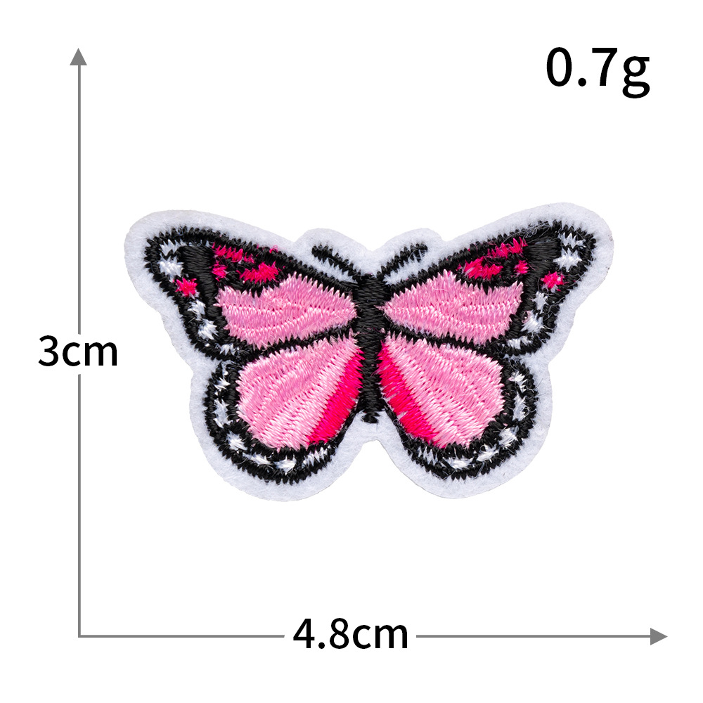 Bordado por computadora de tamaño pequeño, abeja, mariposa, pez, velero, bordado, pegatinas de tela, ropa sin costura, parches rotos, accesorios de ropa