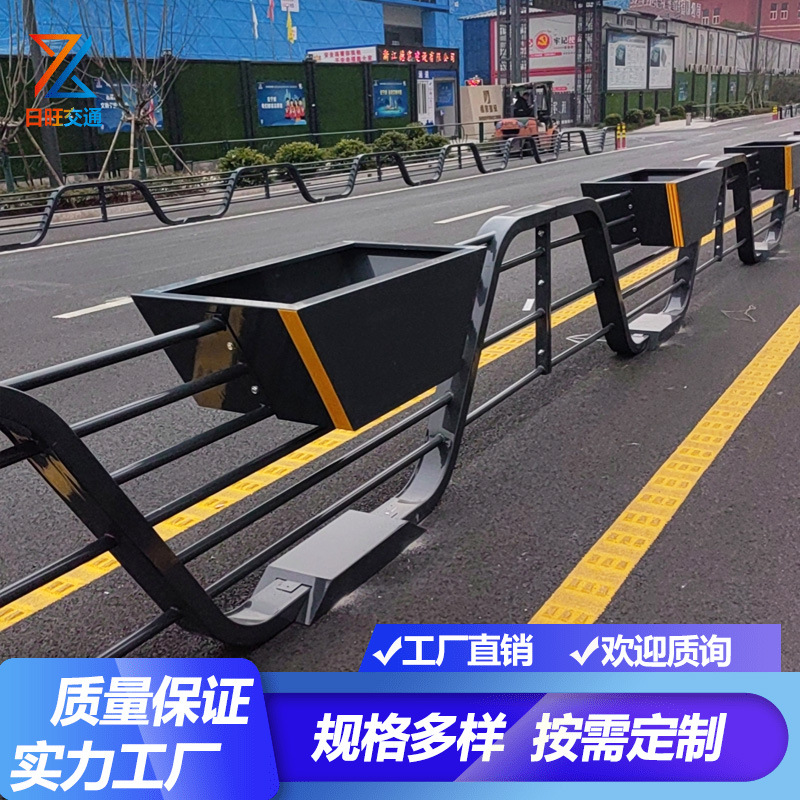 市政花箱护栏人行道路中央防护隔离栏户外不锈钢铁艺组合道路花箱