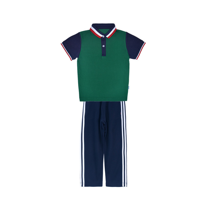 瀾洋貝中学生制服小学校のクラス服の夏服の半袖のスーツは学生の運動の夏の小学生を注文して注文します。|undefined