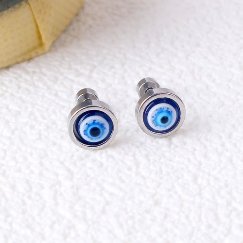 Korean Style Fashion Personal Demon Eye Titanium Steel Earrings Taobao eBay Cross-border Exclusive Supply Hip-Hop Earrings Supply