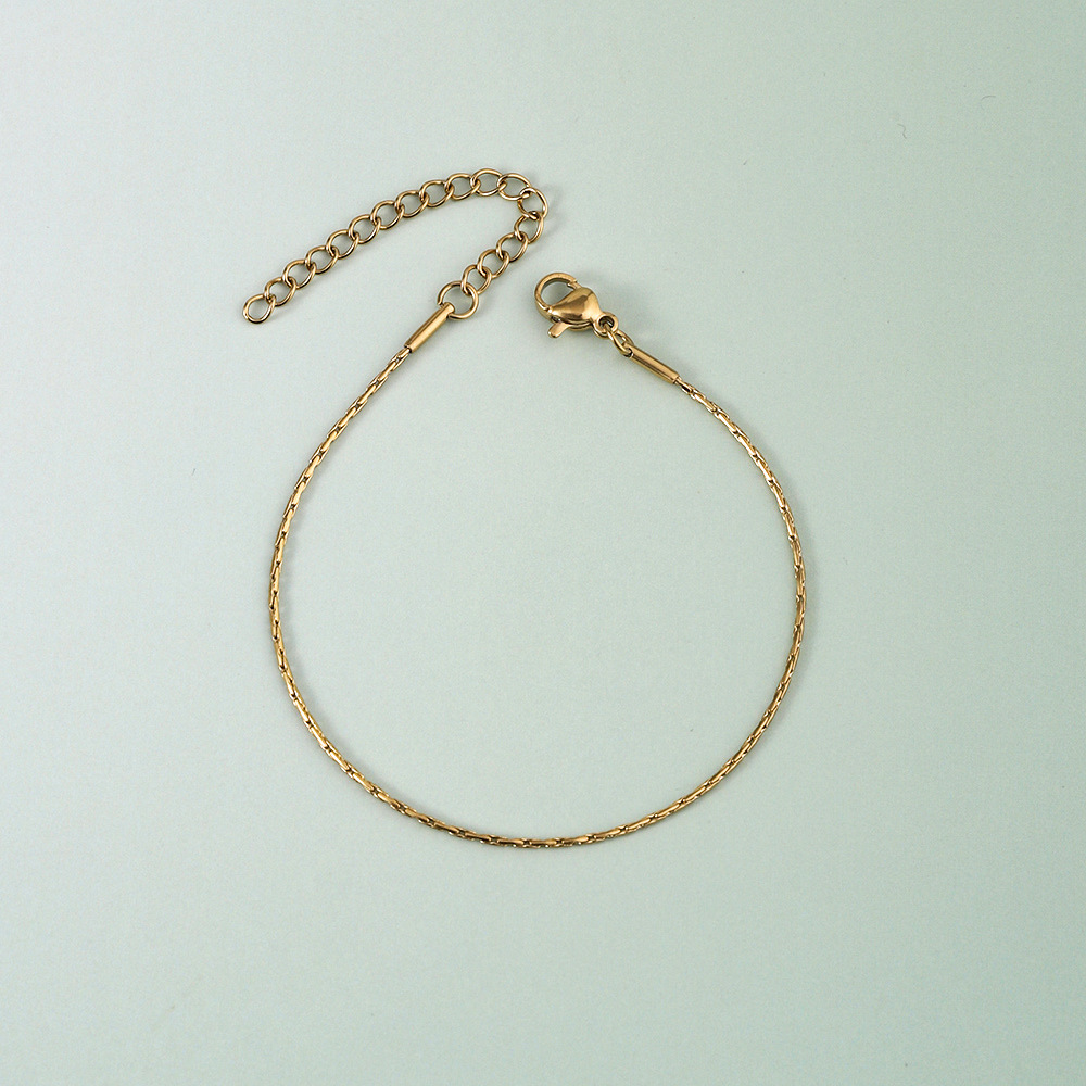 20g Weight 18K Gold Plated Plating Material Chain Bracelet Classification 304 Stainless Steel Chain Material cable chain, snake chain Chain Type 1 Piece Quantity Holiday, Daily Occasion 304 Stainless Steel Material Geometric Pattern Women's Gender Simple Style, Classic Style Style Plating Craft 18K Gold Plated Geometric 304 Stainless Steel Simple Style Classic Style Plating 304 Stainless Steel Chain Bracelet 10
