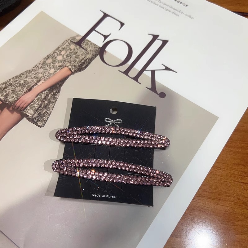 Horquilla con diamantes de imitación para mujer, modelo nuevo 2025, elegante pinza de pelo de alta gama para flequillo frontal y lateral, accesorio para el cabello.