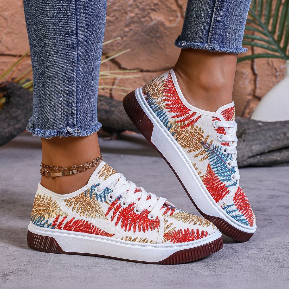 Women's Shoes 2025 New Breathable Casual Shoes Ethnic Style Sports Women's Canvas Trendy All-match Cross-border plus size Sneakers