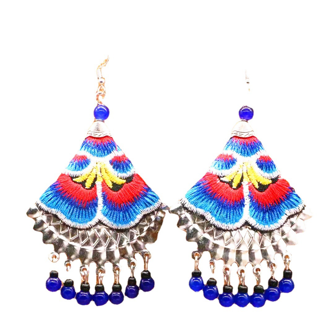 Ethnic multicoloured earrings from Yunnan province