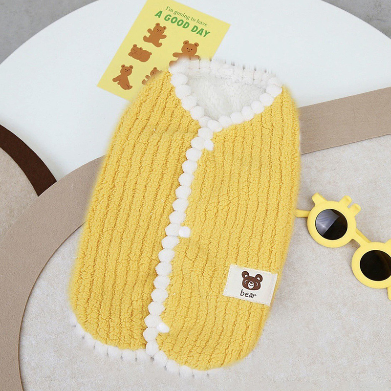 가을, 겨울 강아지 의류 테디 BICHON 고양이 의류 귀여운 플러스 벨벳 따뜻한 조끼 조끼 애완 동물 의류