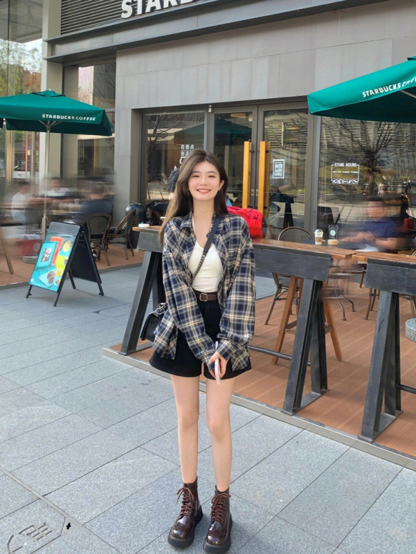 幂式穿搭格子衬衫女慵懒风复古宽松衬衣开衫外套防晒上衣薄款春秋|undefined