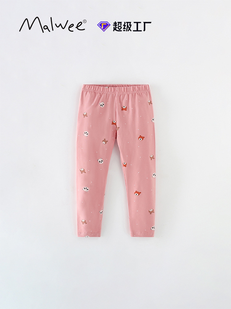 Transfronterizos malawee leggings de niñas primavera y otoño nuevos pantalones lindos para niñas europeas y estadounidenses pantalones de cintura elástica para niños