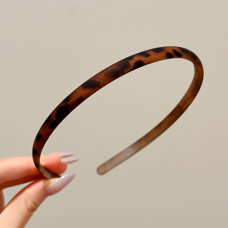 豹纹发箍女高级感发卡洗脸防滑带齿头箍日常外戴压发发卡碎发头饰|undefined