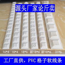 欧式家具移门柜门吸塑pvc软线条 格子方格线条 弯曲造型弧形装饰