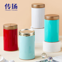 现货食品级大号圆形茶叶罐散茶密封罐金属马口铁茶叶铁罐包装圆罐