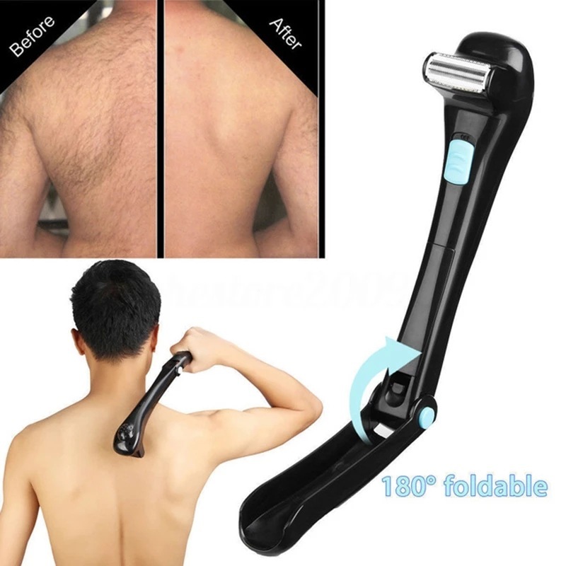 Cross-border back razor handle foldable razor battery men's back razor telescopic razor