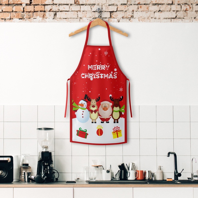 アマゾンの新しいクリスマスエプロングリーン奇サンタクロースの家庭用キッチンエプロンクリスマス用品卸売り|undefined