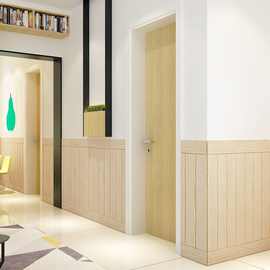 BR木纹贴纸自粘墙贴3d立体泡沫装饰墙纸自粘出租房墙围墙裙格栅板