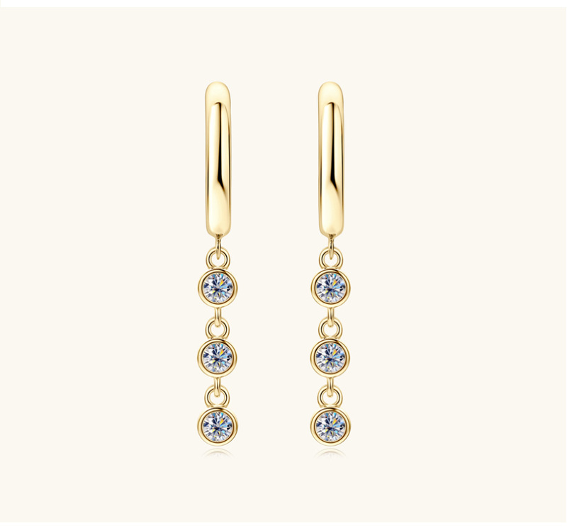 Drop Earrings Classification 1 Pair Quantity 1 Pair 925 Sterling Silver Moissanite Geometric Drop Earrings
