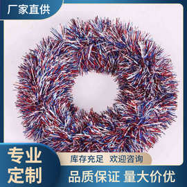 圣诞节彩色毛条花环 室内派对布置道具 节日装饰品