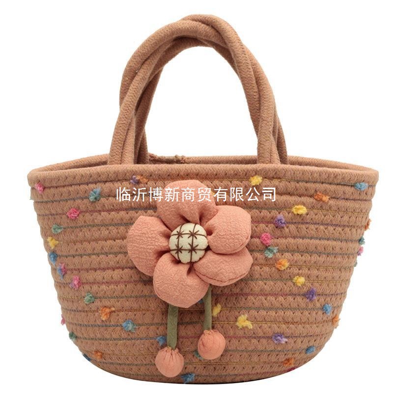 Bolso de mano de verano para mujer, estilo 2026, bolso tote tejido de cuerda de algodón, bolso de playa para viaje, venta al por mayor transfronteriza image 6