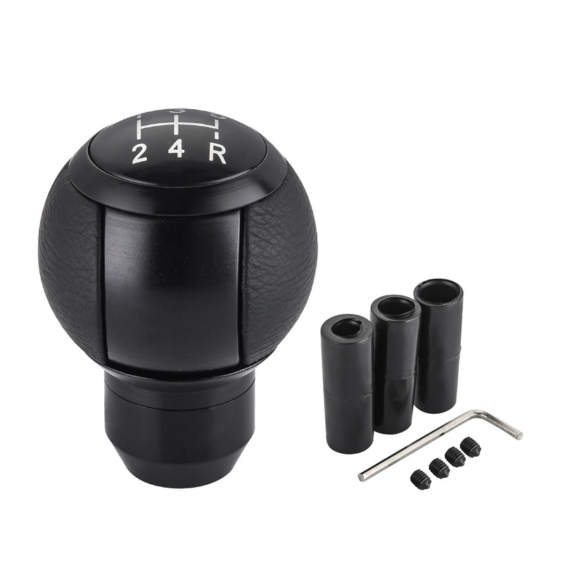 Factory Direct Supply of Universal Black Aluminum Gear Shift Knob for Cars, Original Manual Transmission Handle, Leather Interior