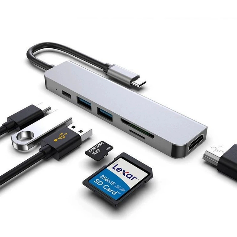 Type-C хаб все-в-одном расширенная док-станция 4K HD USB ноутбук шесть-в-один TYPE C расширенная док-станция