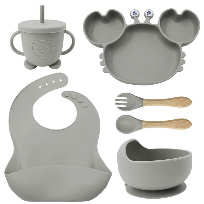 Children's silicone tableware, set, cartoon food silicone, dinner plate