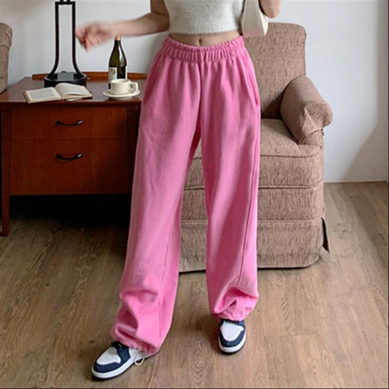 2025 primavera y otoño nuevo estilo versión coreana de los pantalones casuales delgados de todo fósforo sueltos y rectos, pantalones deportivos de dos desgaste, moda femenina image 7