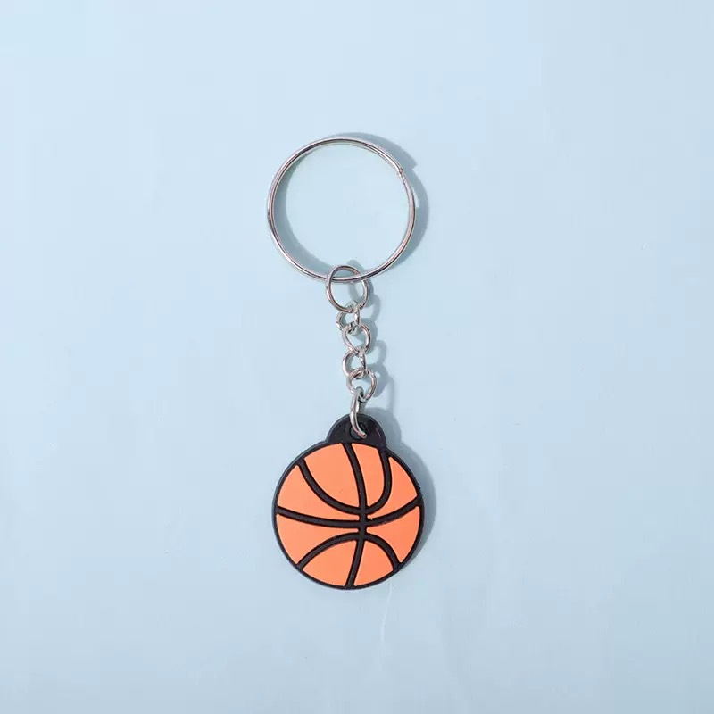 Llavero de fútbol, deportes, pelota, dibujos animados, PVC, goma suave, mochila escolar, accesorios de regalo, explosión transfronteriza de Amazon