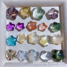 丹利水晶  原创设计diy 兔毛 幽灵星星五角星s925银手链