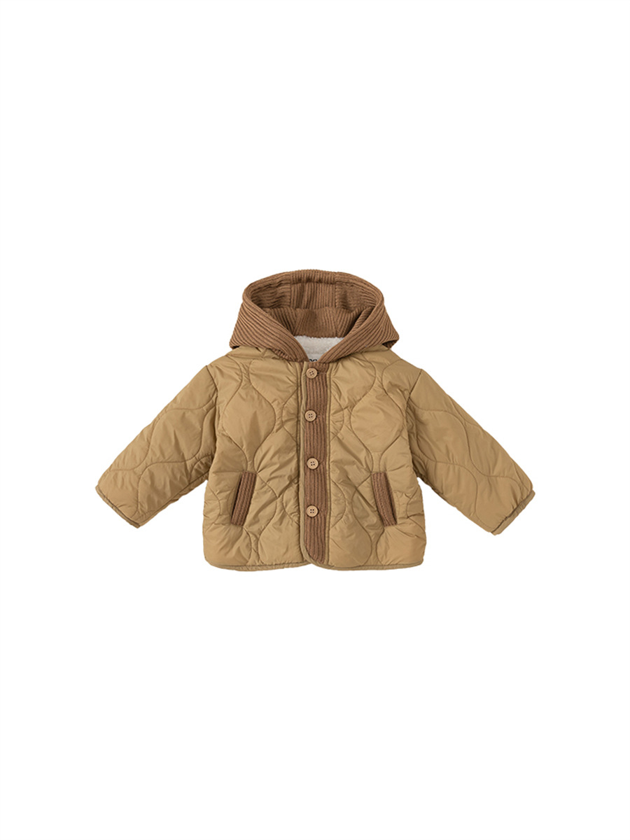 Ropa de algodón para niños Bangxuan, abrigo de algodón grueso para bebés de invierno con forro polar, chaqueta cálida para niños pequeños, sudadera con capucha a prueba de viento para niños y niñas