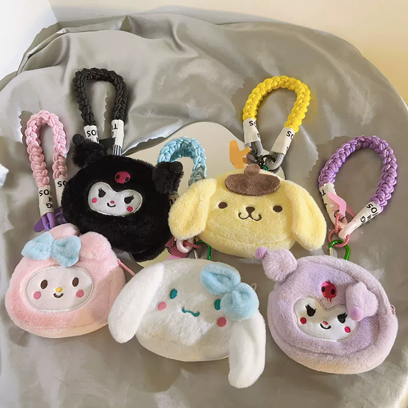 Большой плюшевый кошелек в виде собаки с корицей в стиле японского аниме, подвесной креативный кошелек на молнии для мобильного телефона, женский ремешок, подвеска для камеры