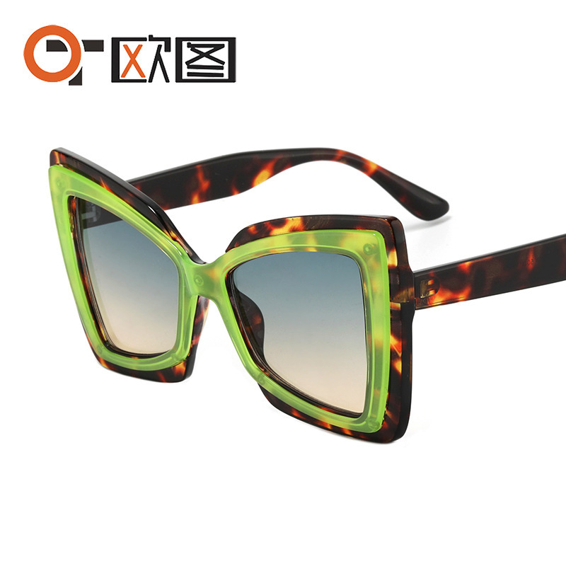 Outu Large Frame Cat Eye Butterfly Shape New Sunglasses Color Combination Color Matching Fashion Women's Cross-Border Sunglasses 4