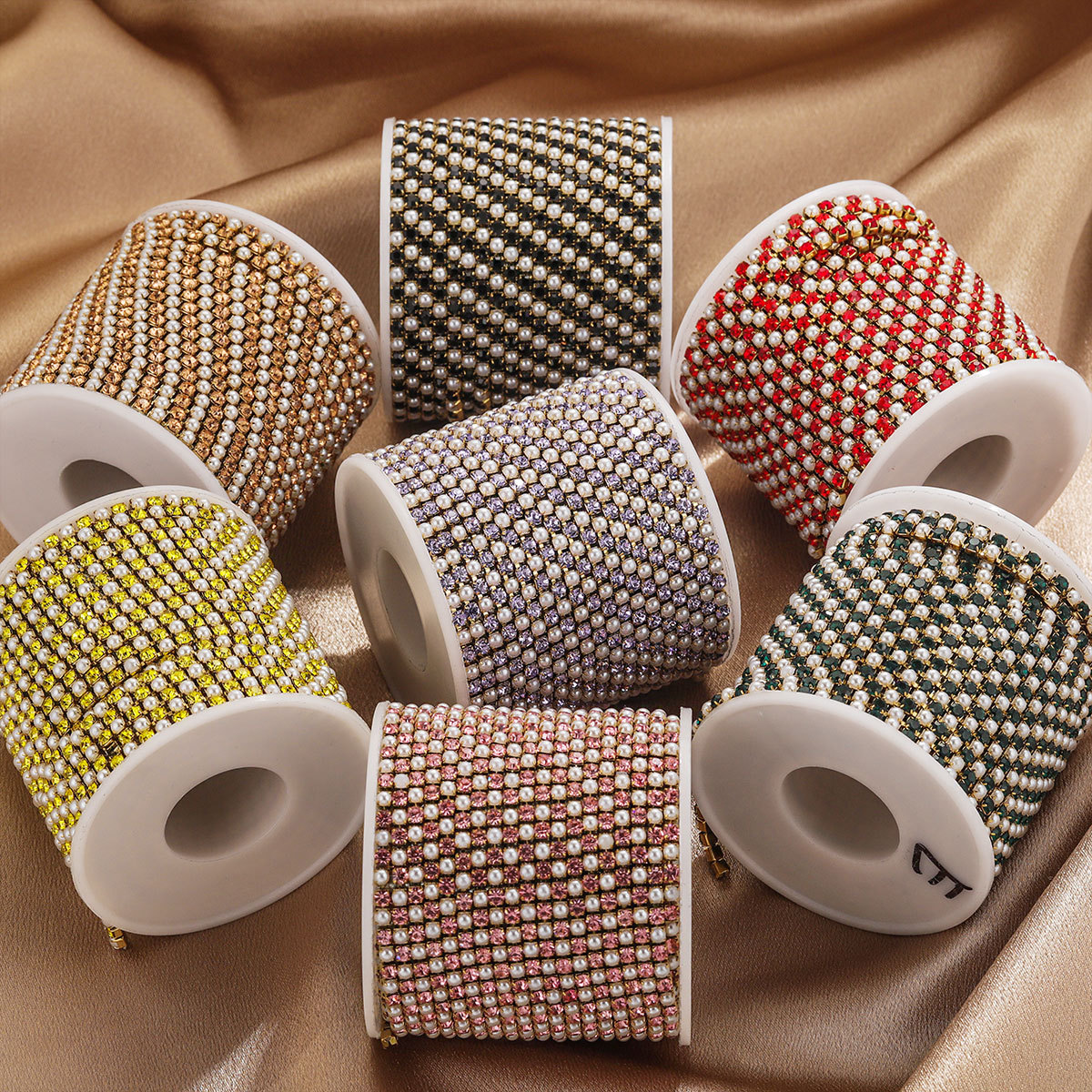 Acero inoxidable cristal perla garra cadena Ropa Accesorios vestido color cadena DIY joyería cadena diamante joyería cadena