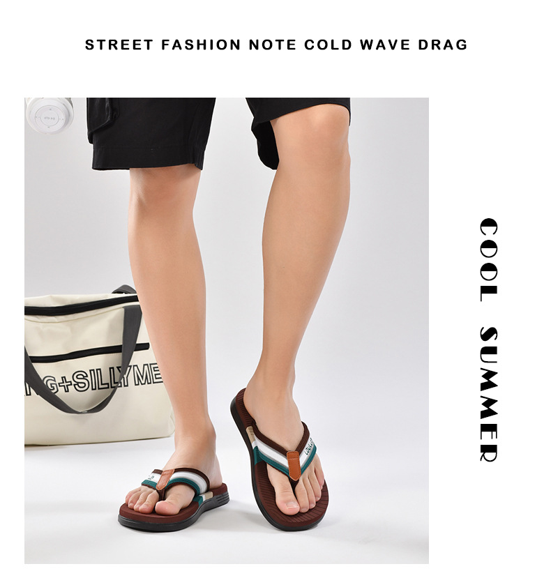 Nouveau type de tongs antidérapantes pour la plage, sandales d'extérieur à clipser pour hommes, pantoufles d'été à la mode_voghion.com