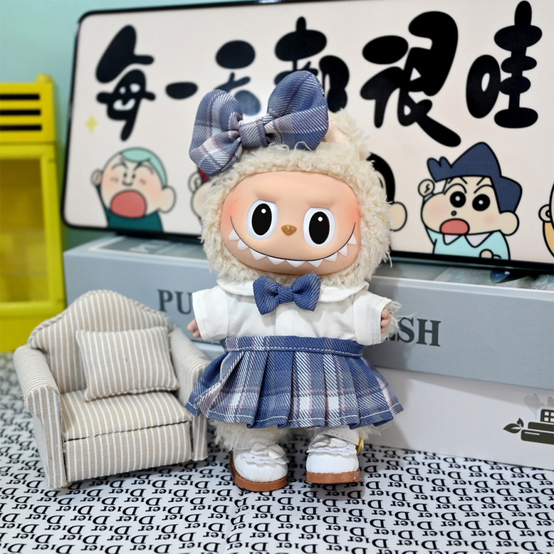 洋服のみ】ペンダント LABUBU 洋服 春スイートサスペンダースカート 17CM ラブブ着替えサスペンダースカート おしゃれ|undefined