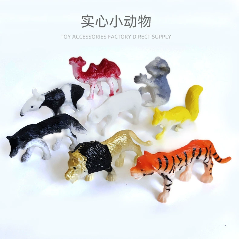 Объемные игрушки из твердого пластика раннее детское образование Детские знания о мелких животных Тигр Лев Верблюд Модель завод прямые поставки